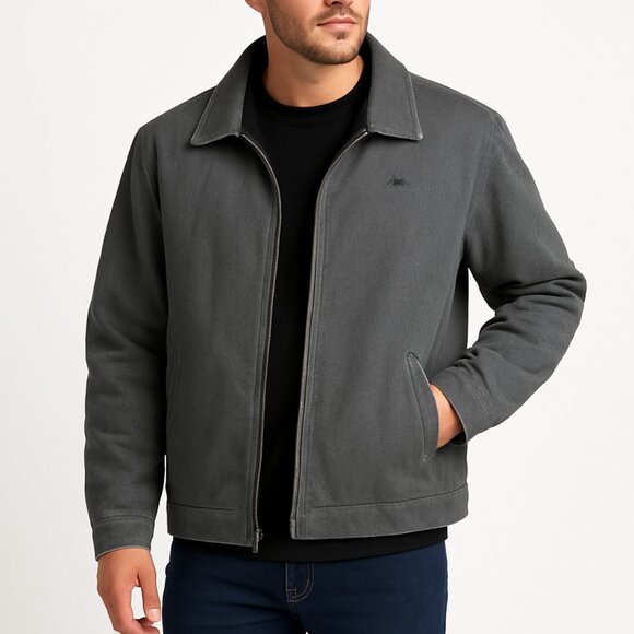 Quiksilver Other - Quiksilver mens sherpa lined canvas jacket warm workwear zip front XL gray